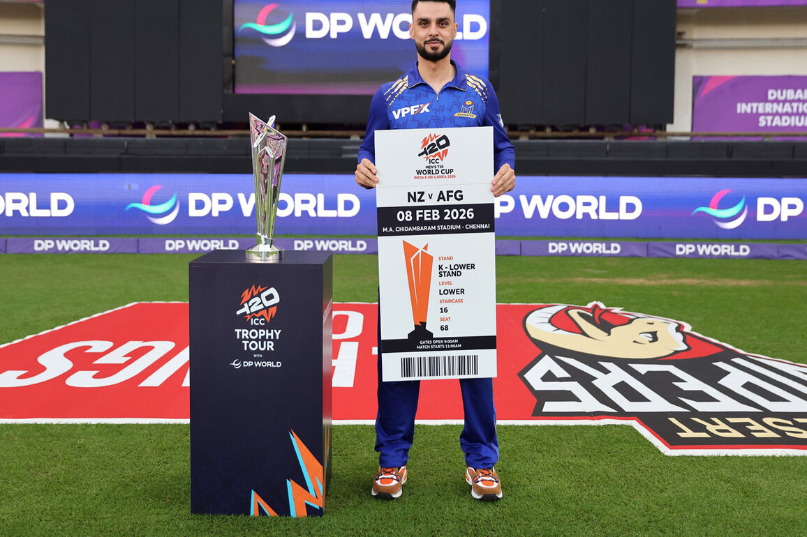 ICC Men's T20 World Cup 2026 Trophy makes special appearance at ILT20 final; Afghanistan star Naveen-ul-Haq presented with match ticket