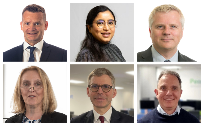 (Top row): Damian Magee, Varsha Gicas and Craig Baker (Bottom row:) Janice Turner, Hans-Christoph Hirt and Donald Fleming 