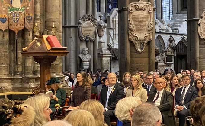 More than 2,000 members of the food and farming sectors joined the Queen at the Harvest Service at Westminster Abbey More than 2,000 members of the food and farming sectors joined the Queen at the Harvest Service at Westminster Abbey