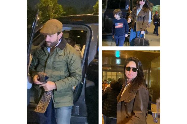 Airport spotting: Saif, Kareena jet off with kids Taimur, Jeh in style