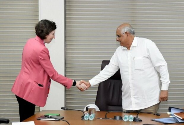 UK envoy Lindy Cameron pays courtesy visit to Gujarat CM Patel in Gandhinagar