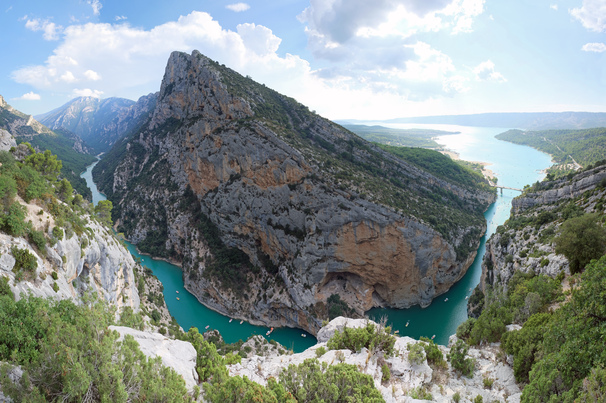 Verdon Gorge in southern France: a popular tourist destination, but challenging terrain for construction projects 
