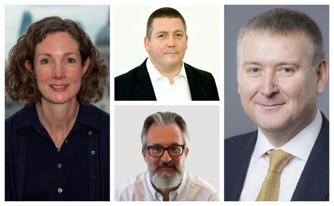 L-R: Rachel Harris, Paul Noone (top), Julian Lyne (bottom) and Brendan McCafferty 