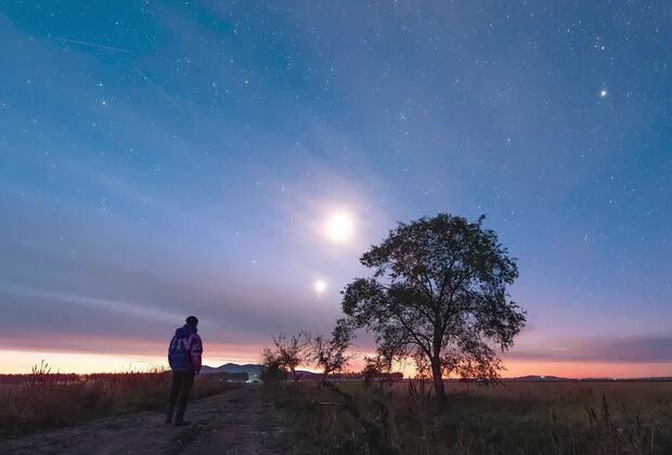 Moon, Venus, and Regulus form rare trio in dawn sky