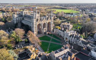 An ariel view of Peterborough Cathedral. Ravenscroft has offices in the city.