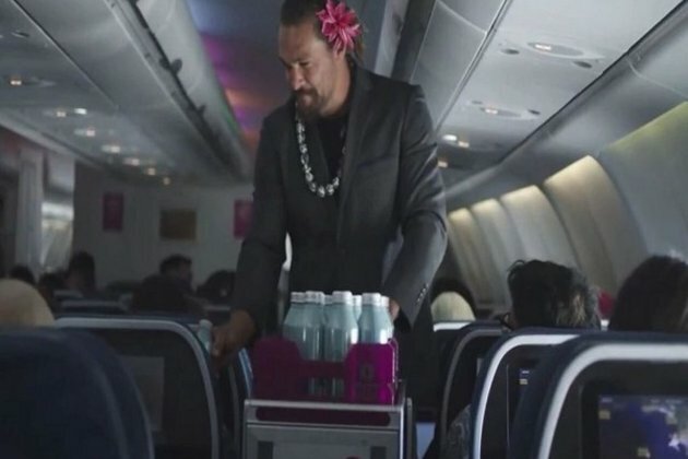 WATCH: Jason Momoa turns flight attendant