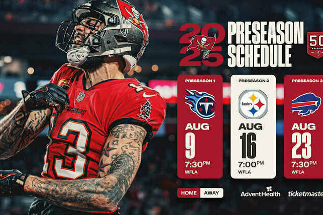 Bucs' 2025 Preseason Home Games Set for Saturdays
