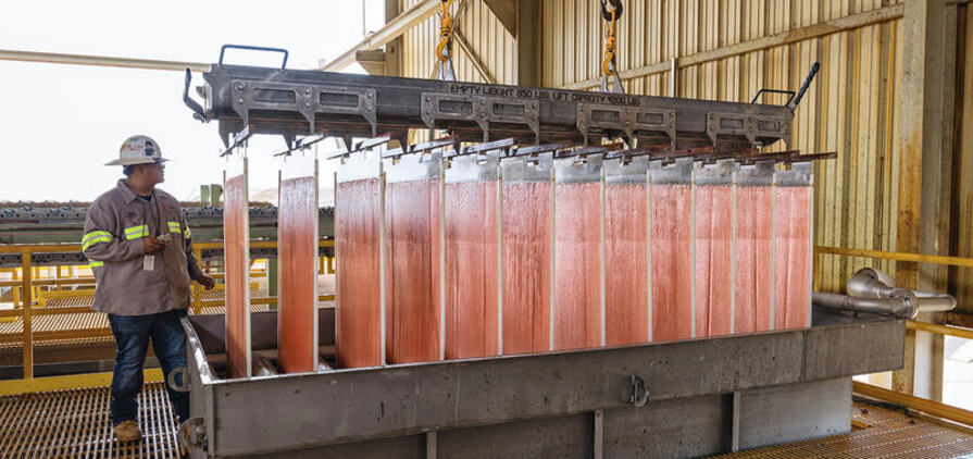 Copper cathodes from Johnson Camp, Arizona