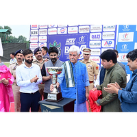 J&K LG Manoj Sinha unveils trophy for Bijbehara Premier League in Anantnag