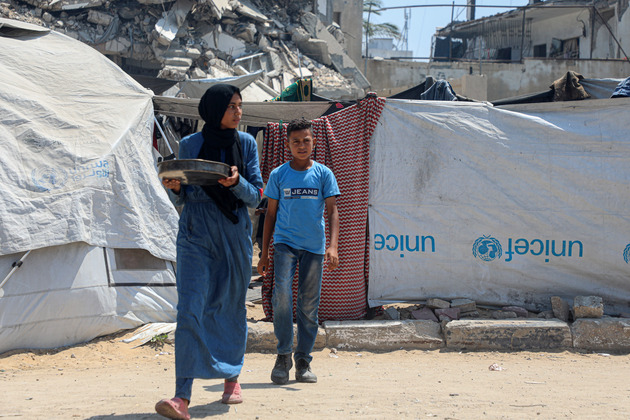 MIDEAST-GAZA CITY-DISPLACED CHILD