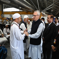 Omar Abdullah flags off first batch of Hajj Pilgrims from Srinagar