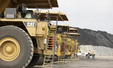  Haul trucks at Stanmore Isaac Plains mine in Queensland.