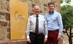 Chrysos chairman Anthony McLellan and CSIRO lead inventor Dr James Tickner.