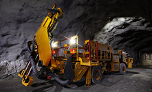 An electric underground mining vehicle at the Borden project