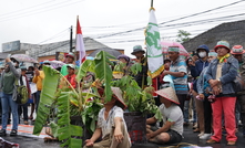 Villagers protest on 5 June against the mine