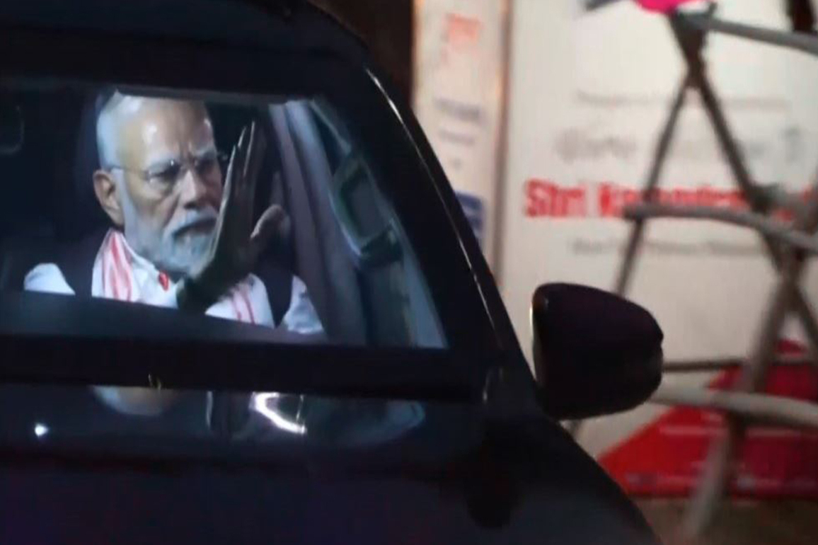 Assam: PM Modi holds massive roadshow in Guwahati