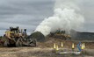 A remote-controlled dozer being used to help temporarily seal Grosvenor. Photo courtesy Anglo American