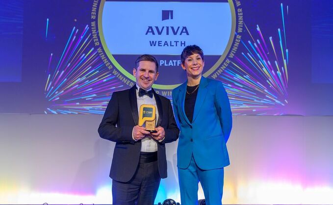 Aviva was named Best Platform for Advisers at the Professional Adviser Awards 2025. Al Ward, pictured left, collects the trophy. Aviva was named Best Platform for Advisers at the Professional Adviser Awards 2025. Al Ward, pictured left, collects the trophy.
