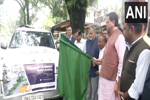 Uttarakhand CM Dhami flags off vehicles carrying rehabilitation, relief material for Uttarkashi
