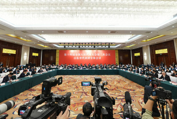 (TWO SESSIONS) CHINA-BEIJING-NPC-SHANDONG DELEGATION-GROUP MEETING (CN)