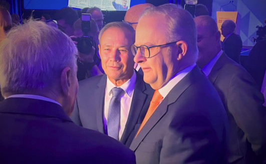 PM Anthony Albanese with his "friend" WA premier Roger Cook in Perth