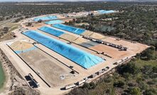 Aerial shot of the GrainCorp receival site at Walgett, NSW. 