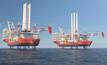 Cadeler’s two new build, state-of-the-art vessels for offshore wind farm installations - the Wind Maker and Wind Mover. Credit: Cadeler