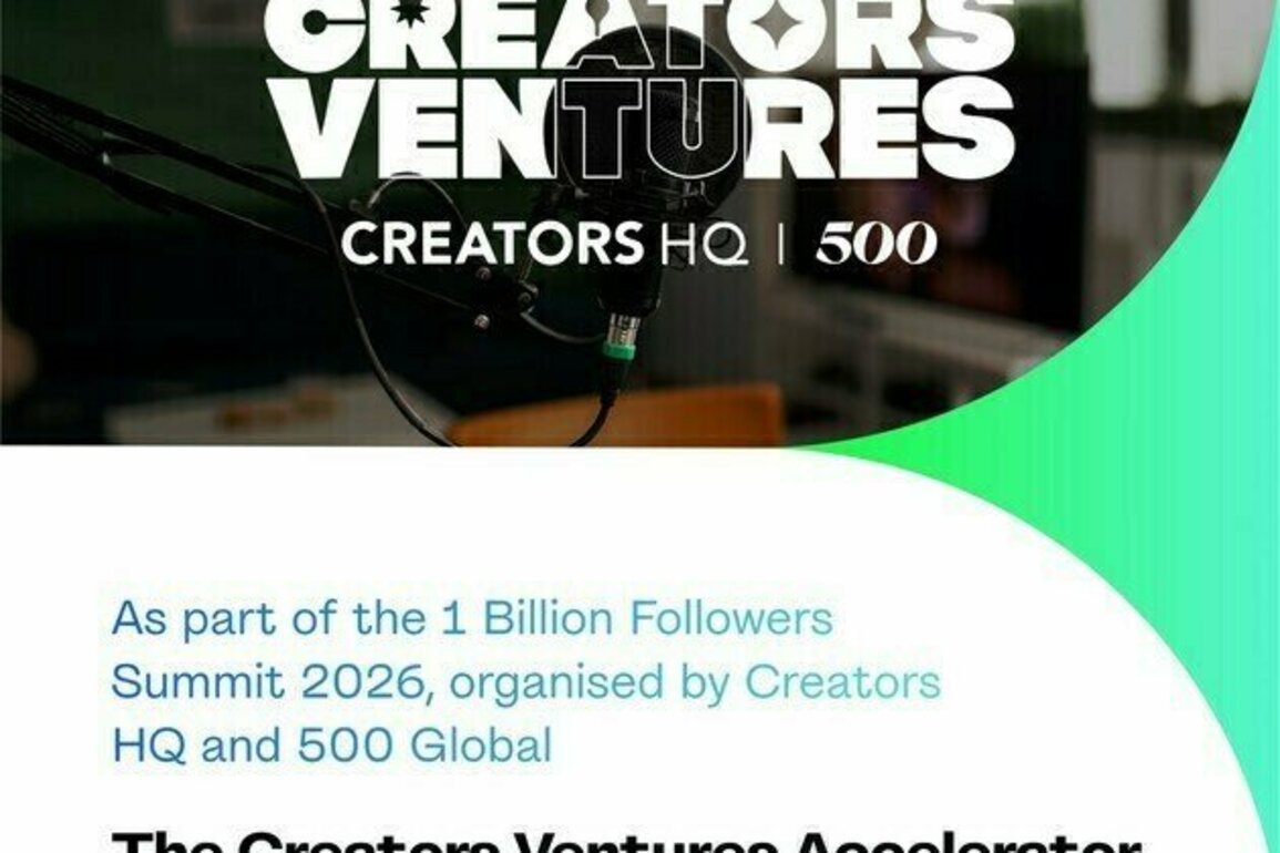 Creators Ventures Accelerator programme attracts 1,131 applicants from 70 countries