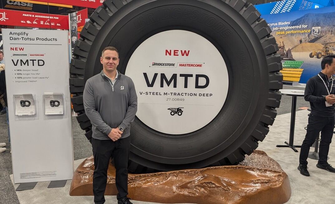 Rob Siebert, president for off-the-road (OTR) tyres in North America at the Bridgestone Firestone stall at CONExpo 2026