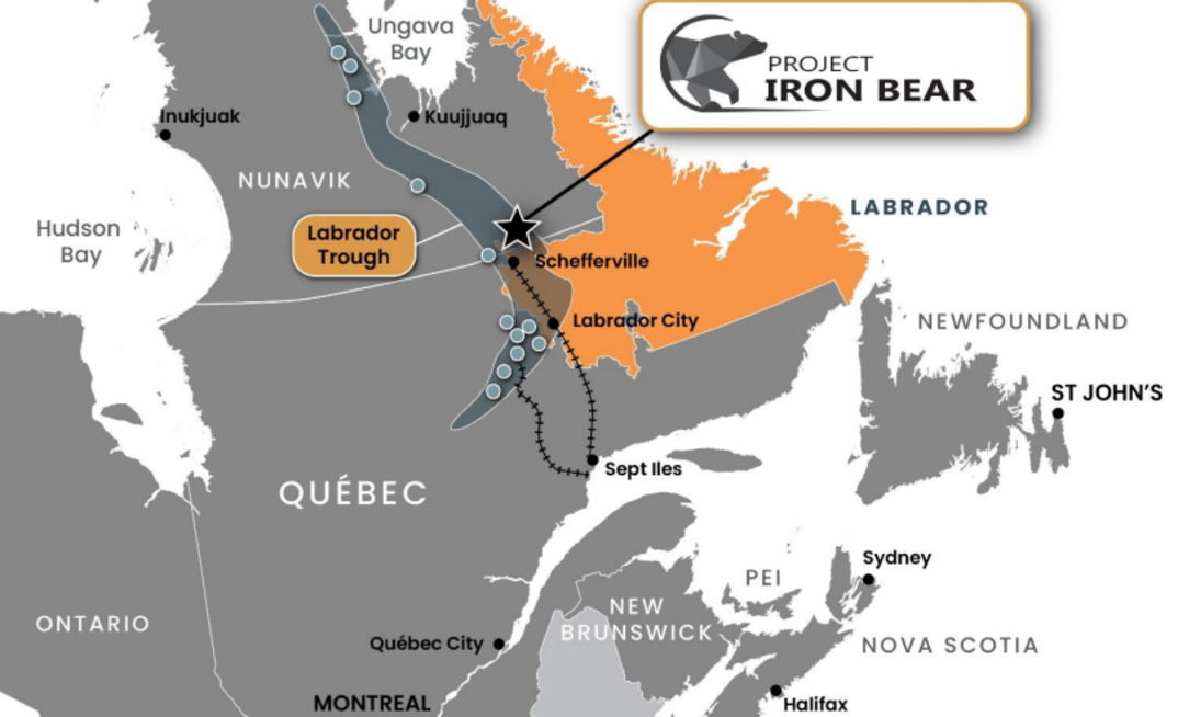 Projeto de minério de ferro Iron Bear Vale Cyclone Canadá