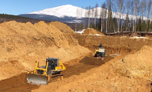  At the West Kytlim mine, free digging river sediments are trucked to a washplant