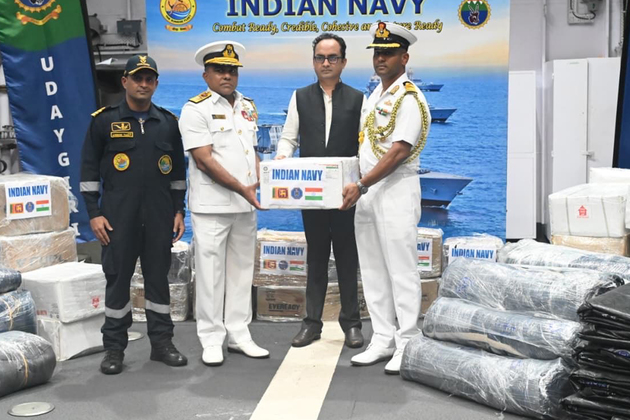 Op Sagar Bandhu: INS Vikrant, INS Udaygiri hand over relief material to Sri Lanka amidst cyclone Ditwah