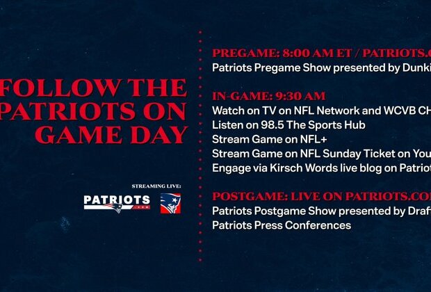 How to Watch/Listen: Patriots vs. Colts