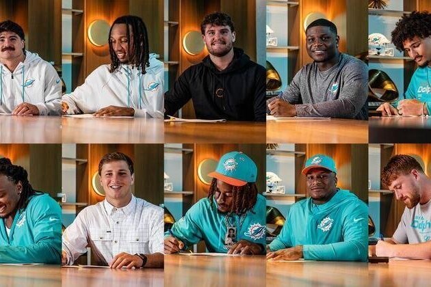 Dolphins sign 10 draft picks