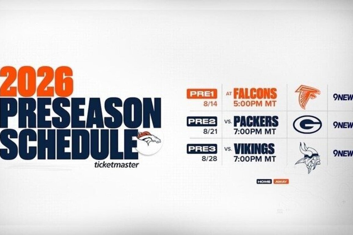 Broncos' 2026 preseason schedule finalized