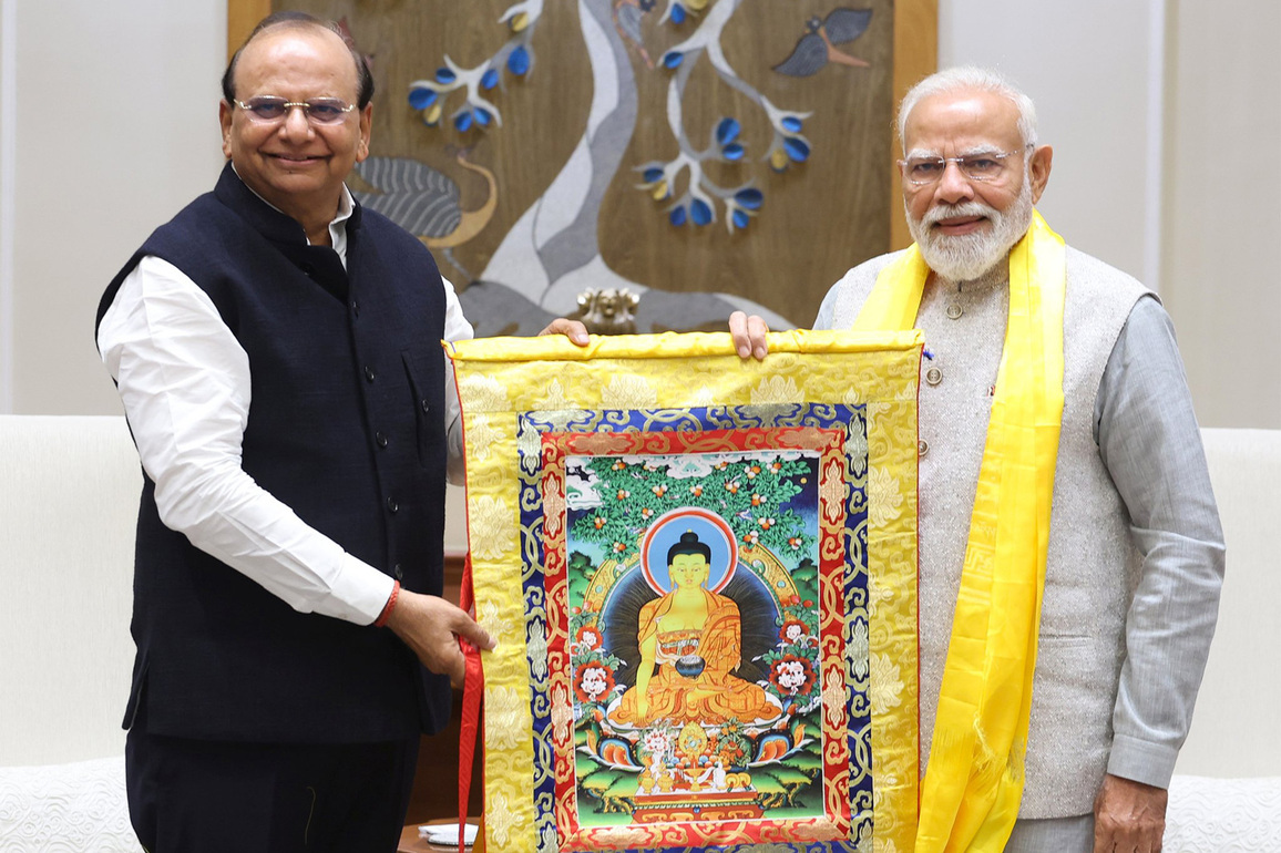 Lieutenant Governor of Ladakh meets Prime Minister Modi
