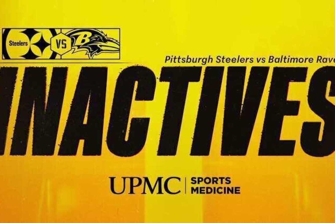 Steelers inactives for Week 18 vs Ravens