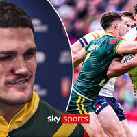 Rugby League Ashes- Nathan Cleary reacts to 1-0 lead in RL Ashes series vs England at Wembley