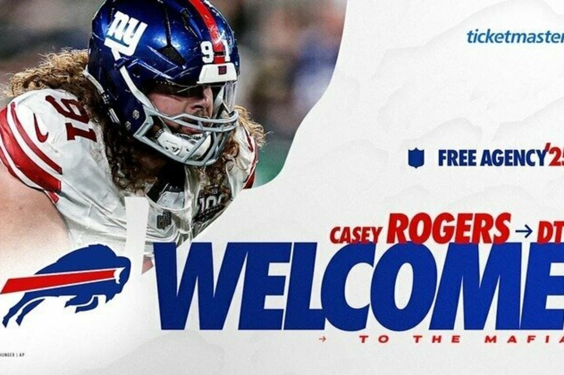Bills claim DT Casey Rogers off waivers from New York Giants
