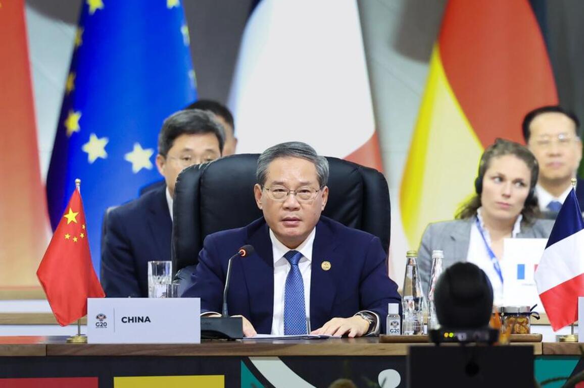 Chinese premier urges G20 to strive for broader global cooperation for development