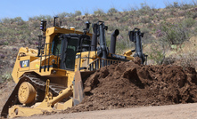 A Cat D11T working via remote control