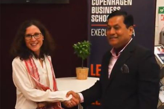Union Minister Sarbananda Sonowal addresses Blue MBA Cohort in Copenhagen on India's growth & vision