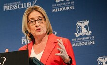 English: Premier of Victoria Jacinta Allan speaks at the Melbourne Press Club in October 2024.