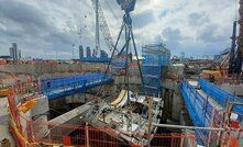  Around 20 lifting operations will be required to fully lower all the parts of the TBM that will be used for the Silvertown tunnel project into its launch chamber