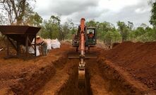  Trial pit being dug for metallurgical testwork, Sconi, Qld