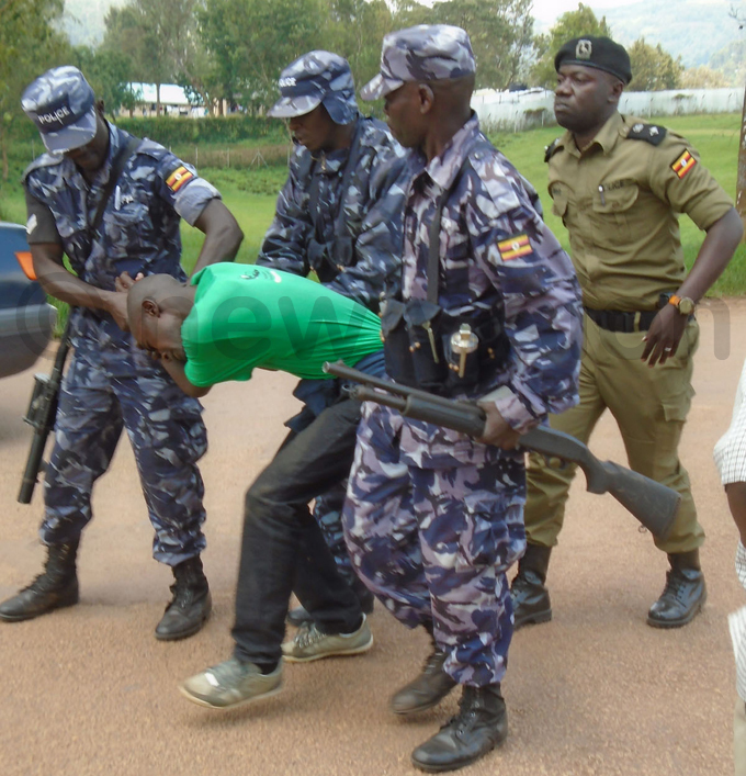 yonanebye being arrested by olice on riday