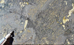 Disseminated chalcopyrite and pyrite mineralisation in hematitie breccia at Vulcan