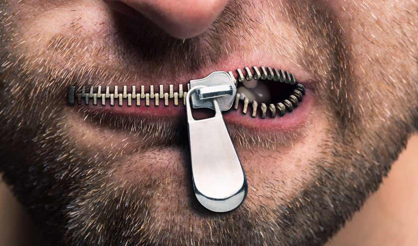 man with zipped mouth © Nomad_Soul - shutterstock.com