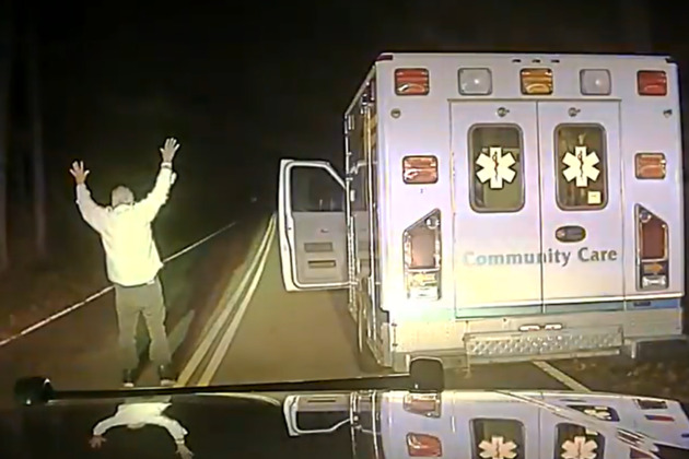 Dash cam video of drunk man driving Ohio ambulance