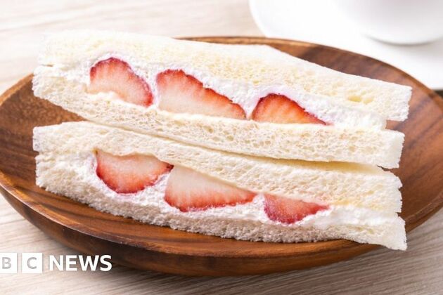 M&amp;S strawberries and cream sandwich- Japanese fruit sando hits high streets